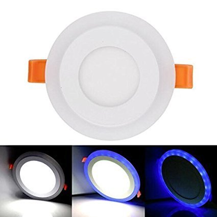RIFLECTION 6W LED Round Panel Ceiling Down Indoor Light with 3D Effect(White and Blue)