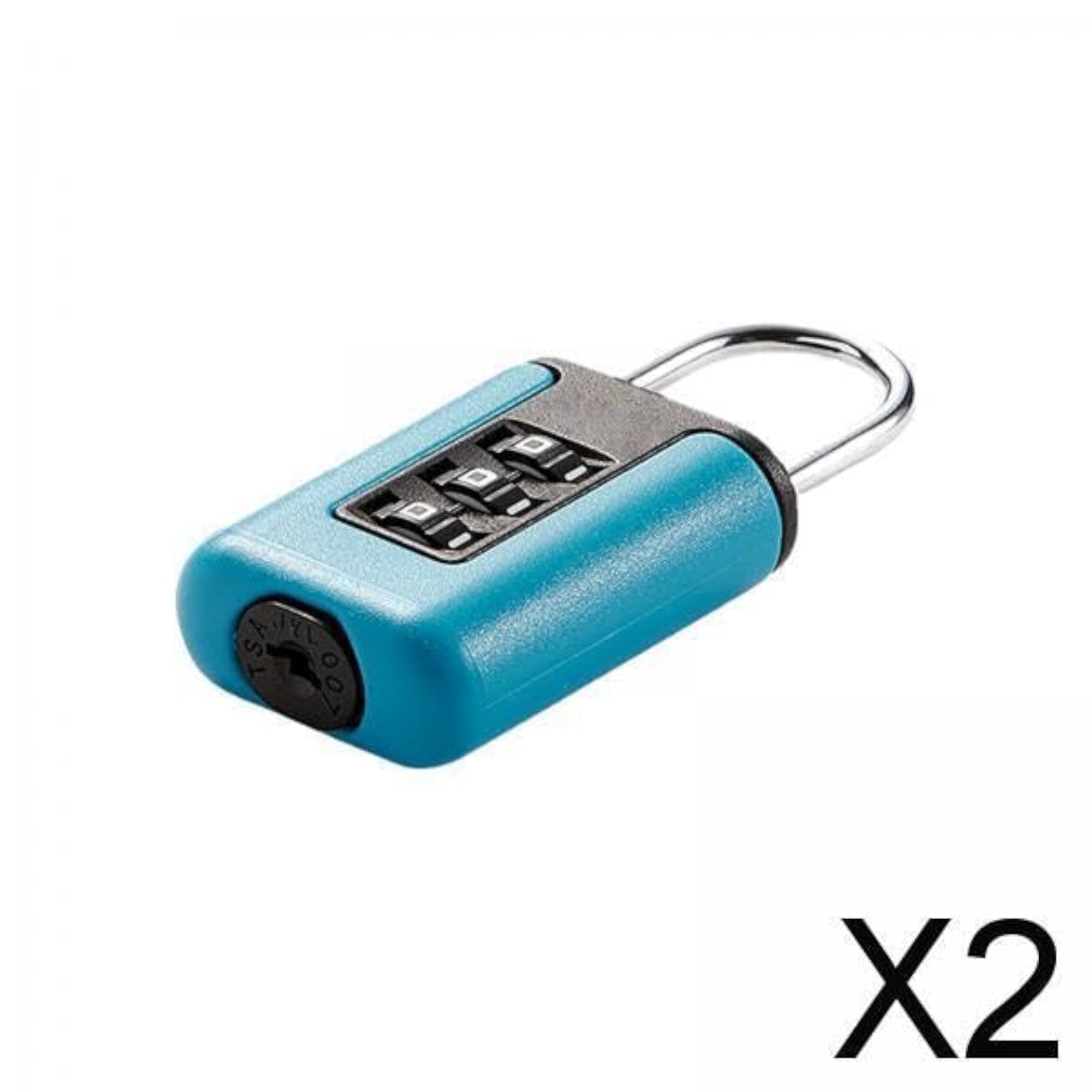Portable 3 Digit Combination Lock, Lake Blue