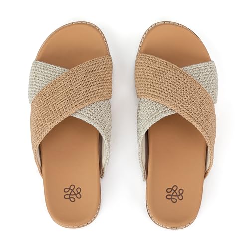 Image of The Sak Penelope Slide Sandal - Women's Flat Fashion Slides with Soft Cushion Sole -Hand Crochet Slip On Sandals For Everyday