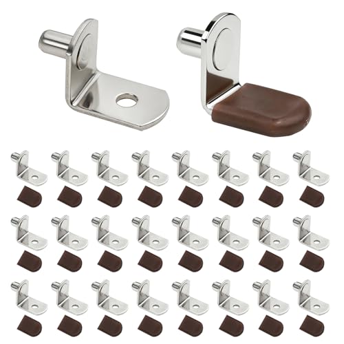 5mm Shelf Pegs for Shelves Cabinet Shelf Support Ppegs Metal Shelving Pins for Bookshelf Furniture Kitchen Closet Heavy Duty Pegs Bracket for Shelves in Cabinet L-Shaped Metal Shelf Clips 30Pcs
