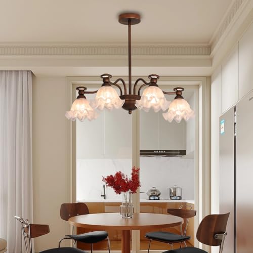 Lustre 8 lumières bronze antique pour illuminer un salon sombre efficacement