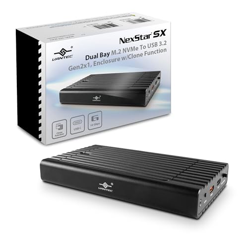 Vantec Nexstar SX Dual Bay M.2 NVME a USB 3.2 Gen 2 Type-C miniatura 1