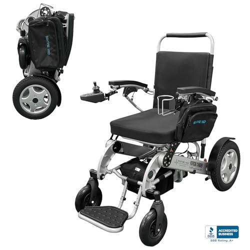 Sentire Med Deluxe Electric Wheelchair,600 W Peak Rapid Power Motor, Dual Battery, Up to 25 Miles - Lightweight Foldable, Compact and Portable - Motorized Mobility for Travel and All Terrain Use 2024