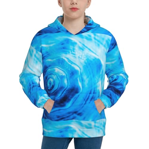 Blue Shell Kid Hoodies Boys Sweatshirts Girls Pullover with Pocket