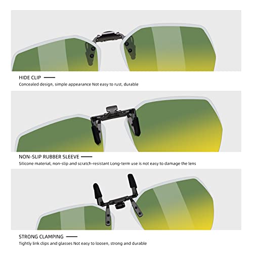 Image of Flip-Up Clip-On Polarized Sunglasses, UV Protection