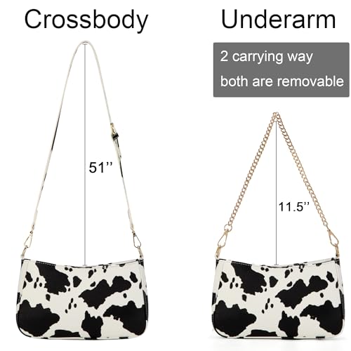 Sunwel Fashion Women's Cow Print Underarm Bag Small Shoulder Bag Crossbody Cluth Purse for Women with Double Straps2