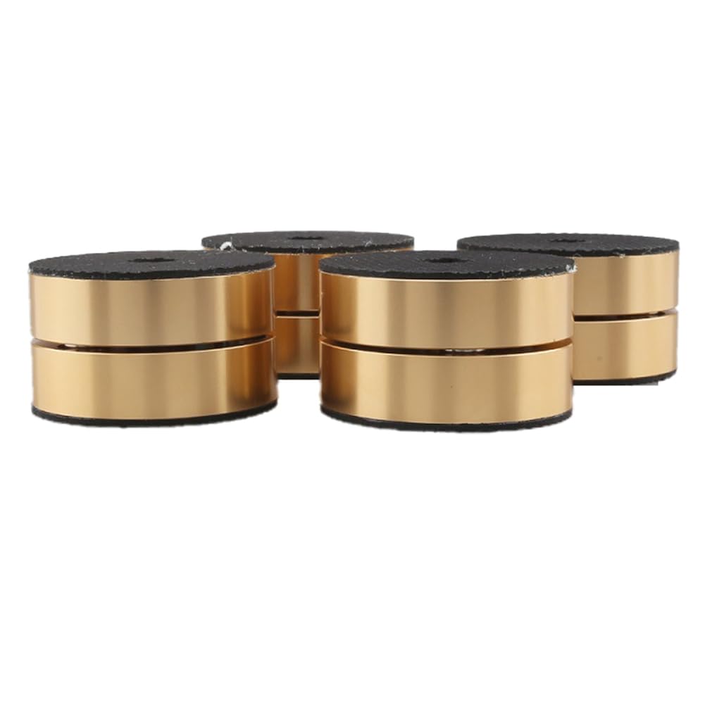 4 Pièces HiFi Haut-Parleur Isolation Pieds Coussinets Support Pieds Aluminium Amortisseur de Vibrations 40X23mm Or