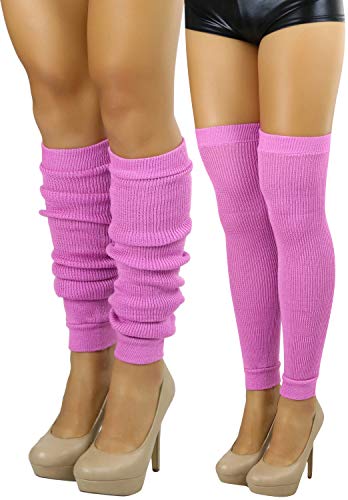 Image of ToBeInStyle Women's Long Over The Knee Leg Warmers Bright Thigh High