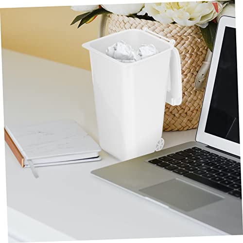 Basurero de Escritorio Pequeño Plástico Blanco miniatura 4