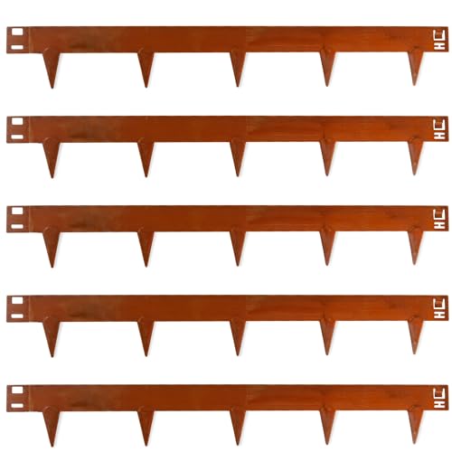 UNIGARDIA Bordura Corten per Giardino in Metallo per Prato 5 m - Bordatura Aiuole Giardino Alta 150 mm - Bordure per Aiuole Flessibile, Corten