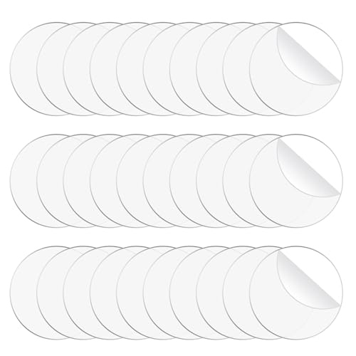 30 Stück 5cm Acrylkreis Rohlinge klare Acrylplatten Runde...