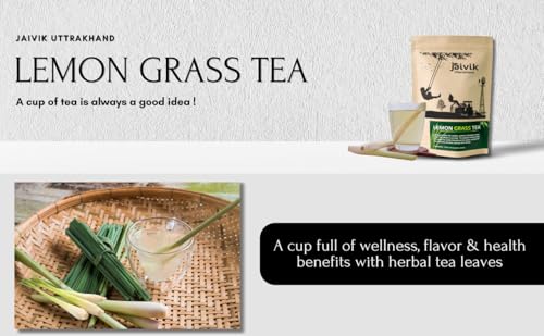 Image of Jaivik Uttarakhand- Lemongrass Tea, Rose Petals (100g each), Unique Blend Crafted Loose Leaf For Chai Lovers Across India, Combo (Pack Of 2)