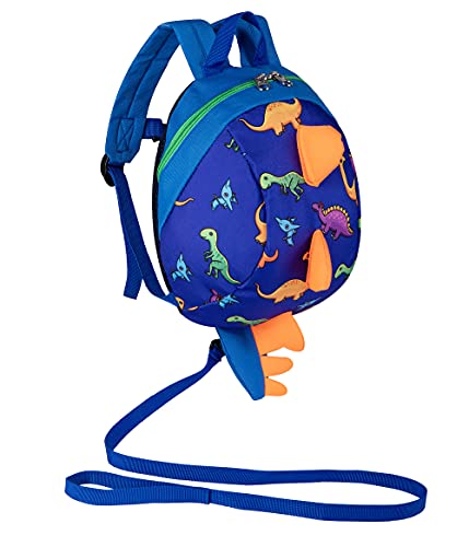 Yuping Toddler Kids Dinosaur Backpack Book Bags With Safety Leash For Boys Girls (Style:1 Dark Blue) #TOP2