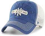 47 MLB Riverbank Mesh Clean Up Adjustable Hat, Adult One Size Fits All (New York Yankees, One Size)