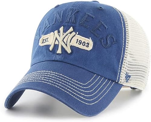 47 MLB Riverbank Mesh Clean Up Adjustable Hat, Adult One Size Fits All (New York Yankees, One Size)