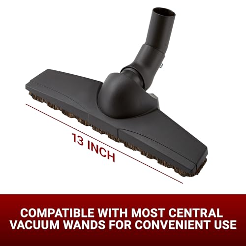 Image of Drainvac Broan-NuTone CT158 Premium Floor Brush with Bristles - 13-Inch Wide, Central Vacuum Accessories, Turn & Twist Swivel Design, Perfect for Tile & Hardwood Floors, Fits Broan-NuTone Wands
