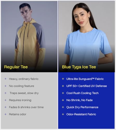 Image of BLUE TYGA Ice Tee� Comfortable T-Shirt for Women | Cool Rush Technology | Running & Casual Wear