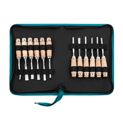 Monkey King Bar-12pcs Wood Carving Chisel Set- Sharp Woodworking Tools with Case Storage