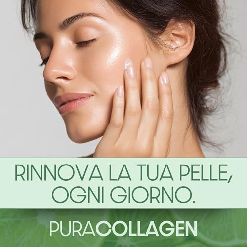 Pura Collagen 25-50 Integratore Alimentare Con Peptidi Di Collagene Marino Idrolizzato In Polvere, Acido Ialuronico, Vitamina C, Zinco – Gusto Menta E Lime – 250 G | Elasticità E Idratazione Pelle - 5