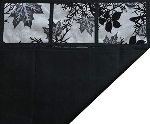 Image of Kitchen Combo Fridge Top Cover with 4 Pcs Fridge Mats, (Set of 5 Piece) Black-Branch+4 MATS)