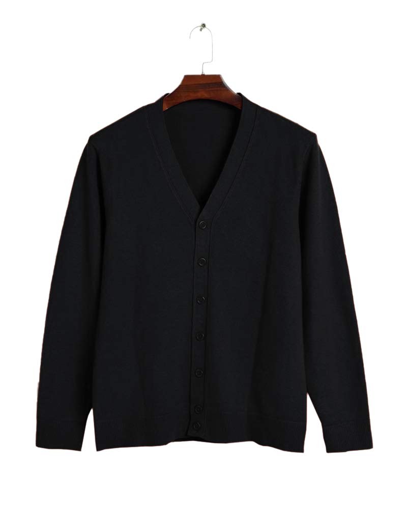 Runcati Cárdigan de punto para hombre sin cuello en V cuello cárdigan camisa chaqueta ligera de entretiempo