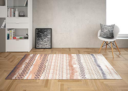 Oedim Alfombra Líneas Marrón para Habitaciones PVC | 95 x 133 cm | Moqueta PVC | Suelo vinílico | Decoración del Hogar | Suelo Sintasol | Suelo de Protección |