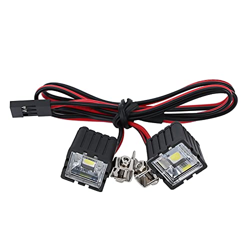 INJORA RC Scheinwerfer RC LED Lichter für 1:10 RC Crawler Axial TRX4 TRX6 SCX10 90046 Wraith RR10 MST Redcat (Square) – Ansicht 6