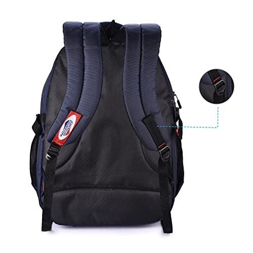 Image of Blue Color Design Five Zipper Laptop Backpack(SK02)