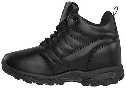 CALTO Men's Invisible Height Increasing Elevator Shoes - Black Leather Lightweight Trainer Sneakers - 4.5 Inches Taller - FD003 - Size 8 D(M) US3