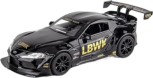Image of DEOXY Toyota Supra 1:24 Scale Gr Lbwk Model Diecast Metal Pullback Toy Car With Openable Doors & Light, Music Boys Car For Kids Best Toys Gifts Toys,Black