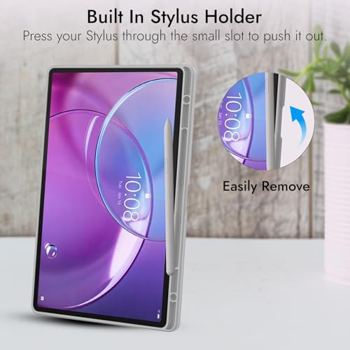 Image of Robustrion Case for Lenovo Idea Tab Pro 2nd Gen 13 inch Cover Case with [Pencil Holder] [Soft Flexible Case] for Lenovo Idea Tab Pro Gen 2 Cover Case 13 inch [Auto Sleep Wake Support] - Grey