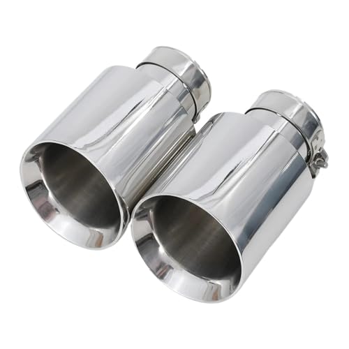 Embout echappement inox résistant corrosion buse bicouche biseautée argent auto