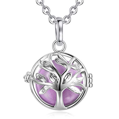 EUDORA [Life Tree Harmony Bola Angel Chime Caller 18mm Pregnancy Pendant Perfume Necklace Prayer Bell Orchid