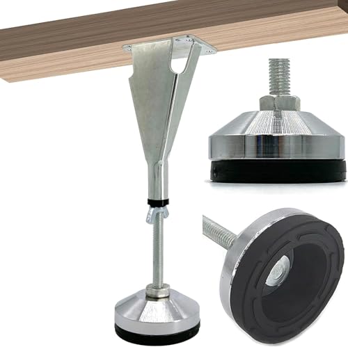 Goodgoods Paquete de 3 patas de soporte central de altura ajustable para marco de cama, listones centrales de cama, patas de soporte pesado, patas de acero extra duraderas para muebles | Adecuado para