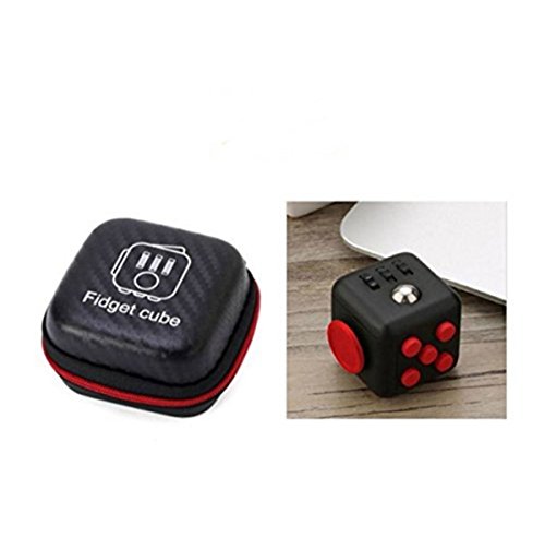 Fidget Cube Relieves Stress And Anxiety for Children and Adults Black-Red