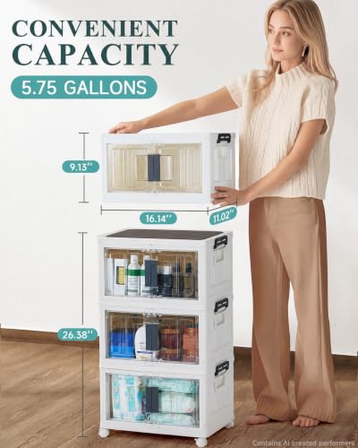 Image of OlarHike 23QT Storage Bins with Lids for Closet, Office, Dorm, 3 Pack
