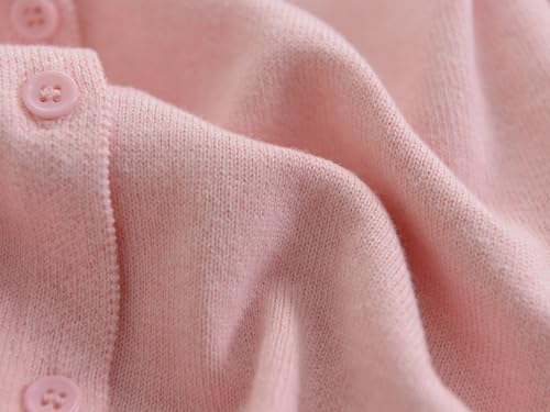 Image of ACESTAR Boys Girls Cardigan Sweater Cotton School Uniforms Solid Kids Long Sleeve Button Down Sweaters Knit Tops, 3T-12Years