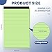 Ciphyfee 6pcs Small Note Pads, Green Notepads 5x8 College Ruled Notebook, Writing Pads 5 x 8, Legal Pads, Pad Paper Perforate Notebooks for Work, Message, School, Office Supplies,30 Sheets/Pack