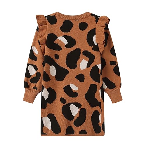 Mud Kingdom Girls Sweater Dress Knit Long Sleeve Ruffle Dress2