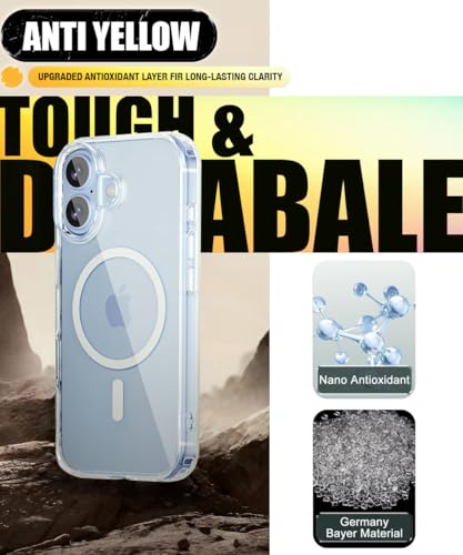 Image of WOW IMAGINE Ultra-Hybrid Back Case Cover for iPhone 17 2025 | Compatible with MagSafe | Drop and Camera Protection | Shock Proof Crystal Clear Mobile Back Case (PC+TPU, Transparent)