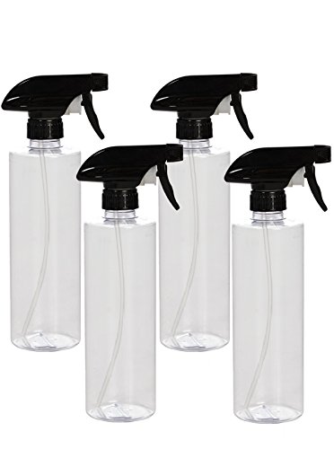 Chemical Resistant Heavy Duty Spray Bottle - Custom Fit Sprayer with Adjustable Nozzle - 16 oz Value Pack of 4 Bottles