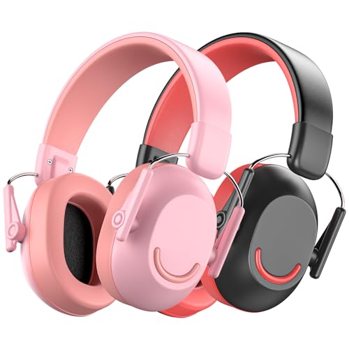 Link Dream Ear Protection Ear Muffs for Kids Toddler Noise Cancelling Reduction SNR 30dB for Show, Concert, Events, Fireworks (Black+Pink)