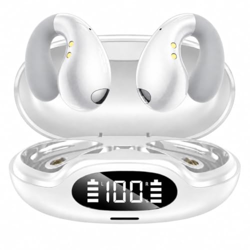Ultra Open Ear Earbuds, Ergonomic Clip On Headphones for All-Day Comfort | Ergonomic clip-on curves follow the ear for a secure fit, while ultralight open-ear wear creates a barely-there feel.