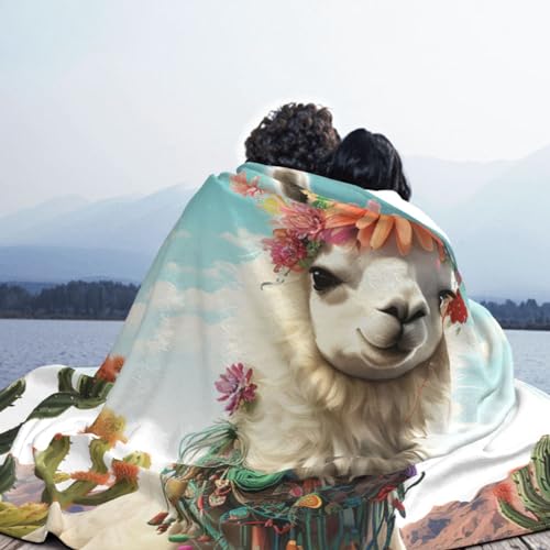 Couverture réversible lit et jeté de canapé imprimé lama mexicain - 5