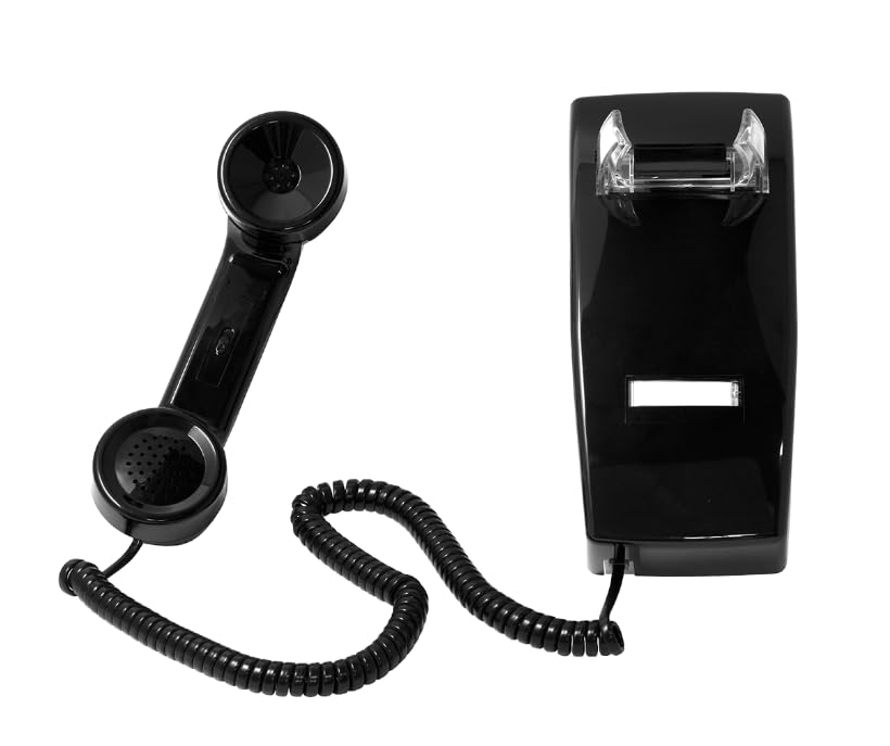 Teléfono de pared con timbre negro para evitar llamadas no autorizadas sin marcador 2