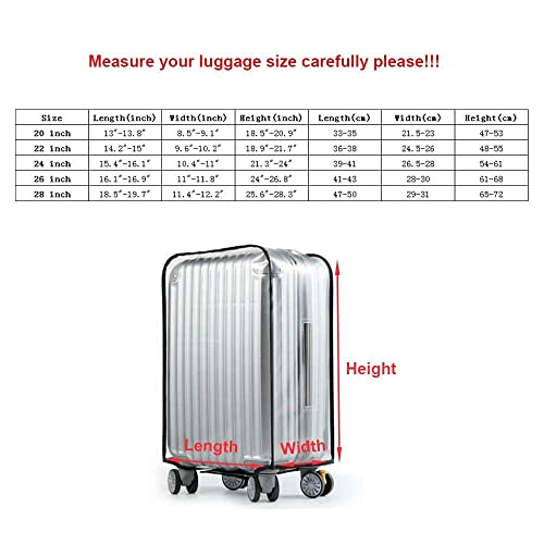 Luggage Protector Suitcase Cover Pvc Waterproof Travel Suitcase Fits Most St 22'' To 30'' Luggage Perfect For Travel (Transparent, L(Fit 24Inch Luggage)) #TOP2