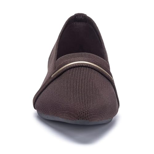 Image of Frank Mully Women's Casual Loafer Flats Slip On Loafer Shoes Comfortable Knit Flat Shoes Classics Pointy Toe Loafer Flats,for Work,Travel