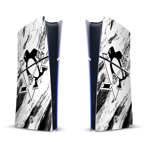 Autocollant vinyle NHL Pittsburgh Penguins marbre pour console Sony PS5 Slim Digital