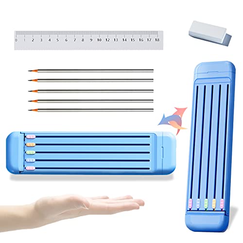 ICEPAPA, Federmäppchen klein, geeignet für mäppchen Jungen oder mäppchen mädchen, federmäppchen mit Inhalt kreativ und interessant, auch geeignet für Kinder als Schulgeschenk (Blau) Cover