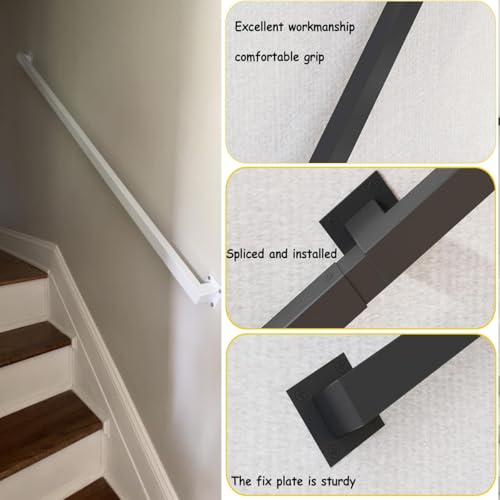 Balustrady schodowe z kutego żelaza do wewnątrz i na zewnątrz antypoślizgowy uchwyt dla osób starszych, wspornik ścienny 330 cm, czarna poręcz na schody i patio